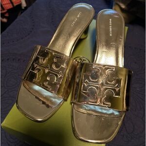 Tory Burch Gold Slides